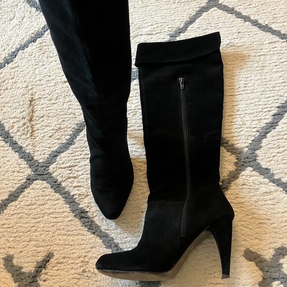 Steven black suede knee-high boots 6.5 - Picture 3 of 5